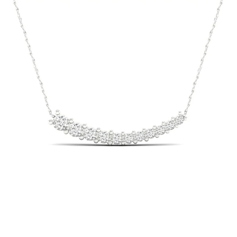 Joy charm necklaces-De Couer 10k Gold 1/4ct TDW Diamond Journey Necklace