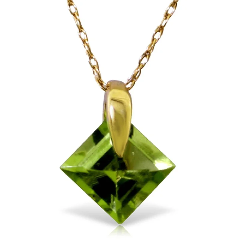 Polished name necklaces-1.16 Carat 14K Gold Ask Me No More Peridot Necklace