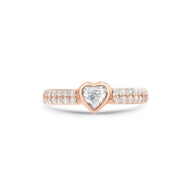 Bead row rings-Heart Diamant Ring