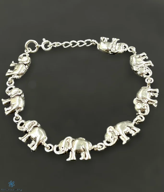 Retro deco bangles-The Elephant Row Silver Bracelet