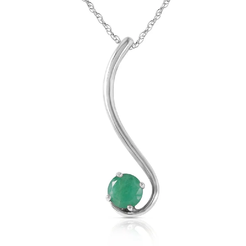 Galaxy charm necklaces-0.55 Carat 14K White Gold Accentuate The Given Emerald Necklace