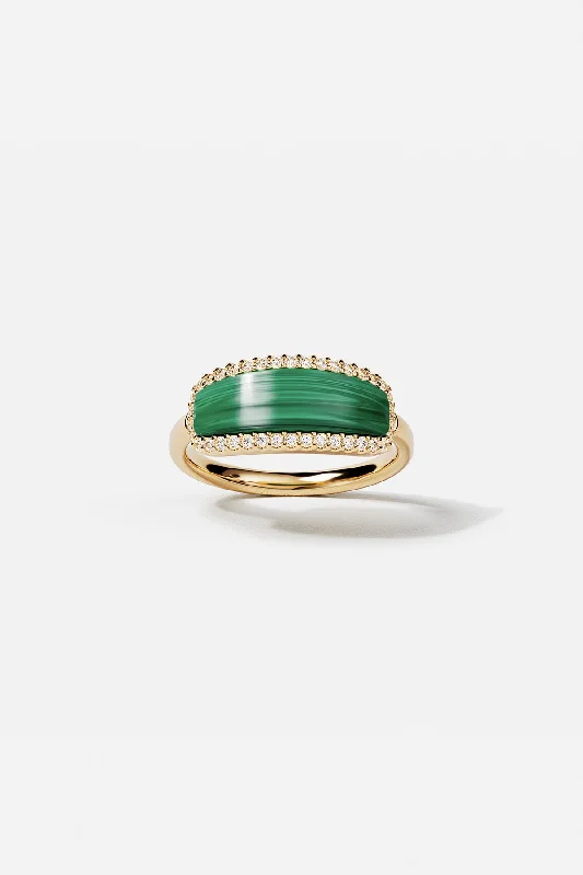 Victorian charm rings-Malachite Ring