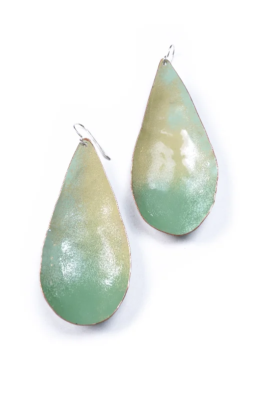 Large Chroma Earrings in Soft Mint and Pale Green