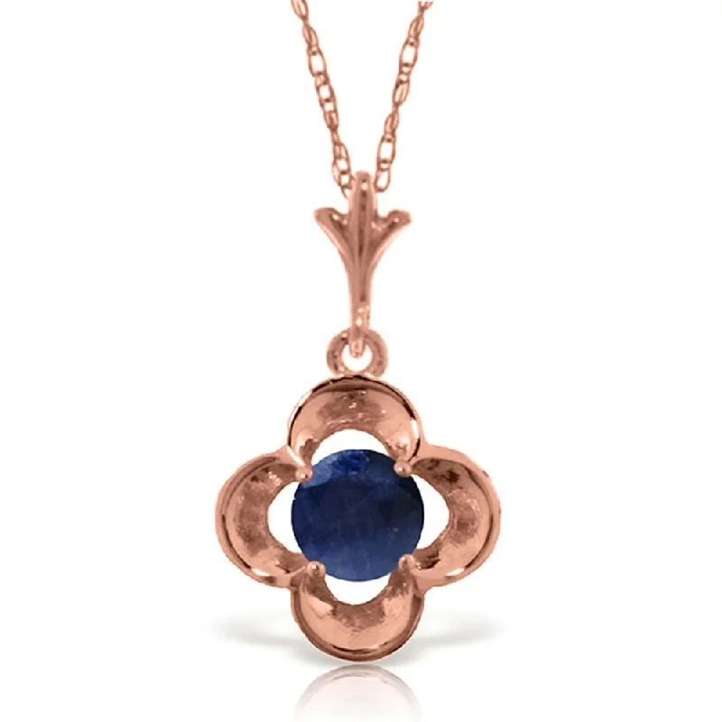 Thick collar necklaces-14K Rose Gold Natural Sapphire Necklace