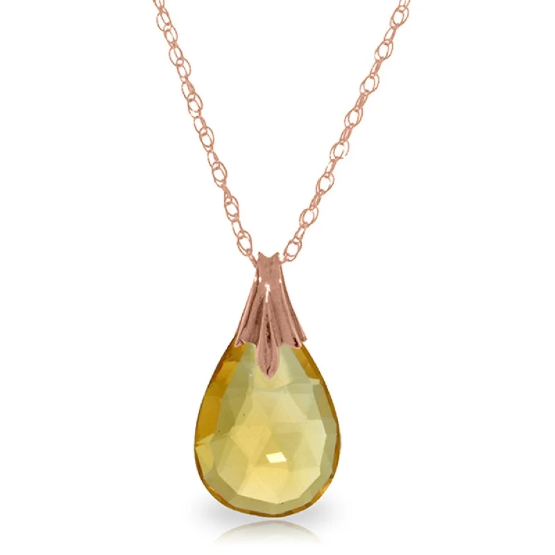 Cosmic charm necklaces-3 Carat 14K Solid Gold Across The Sun Citrine Necklace Genuine