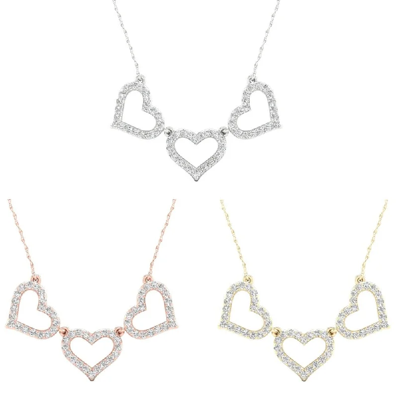 Stellar sign necklaces-1/6ct TDW Diamond Heart Necklace in 10k Gold by De Couer