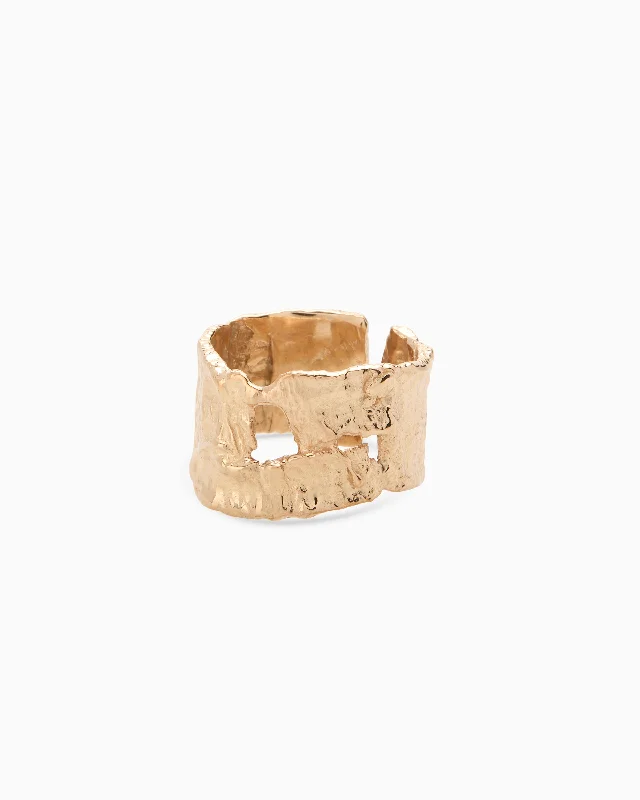 Retro flair rings-Linen Ring | Gold