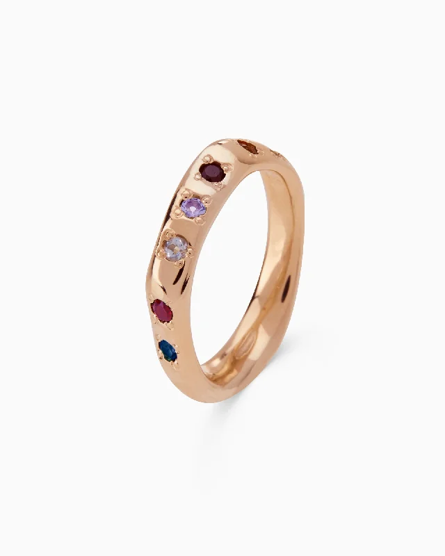 Flex open rings-Collective Stone Ring | Solid Rose Gold