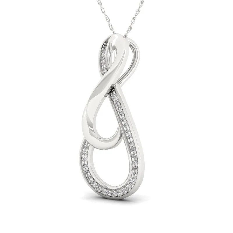 Tight clasp necklaces-Sterling Silver 1/10ct TDW Infinity Necklace