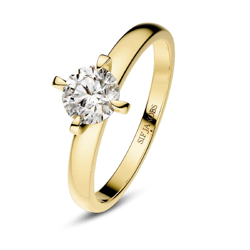 Dainty silver rings-Solitaire ring Venice - with lab-grown diamond