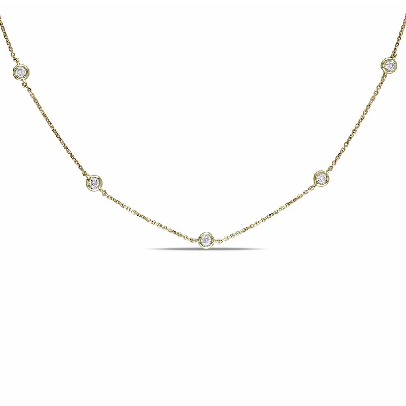 Ethnic weave necklaces-Miadora Signature Collection 14k Yellow Gold 3/4ct TDW Necklace