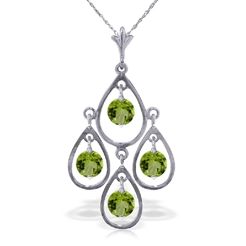 Round stone necklaces-1.2 Carat 14K Solid White Gold Occurred To Me Peridot Necklace