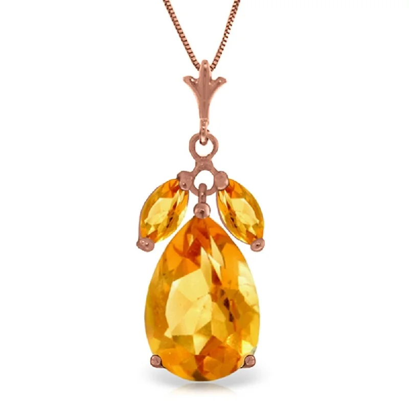 Stellar star necklaces-14K Rose Gold Citrine Gemstone Genuine New Necklace