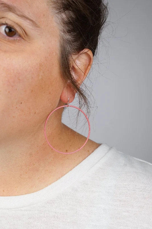 Large Evident Earrings in Light Raspberry