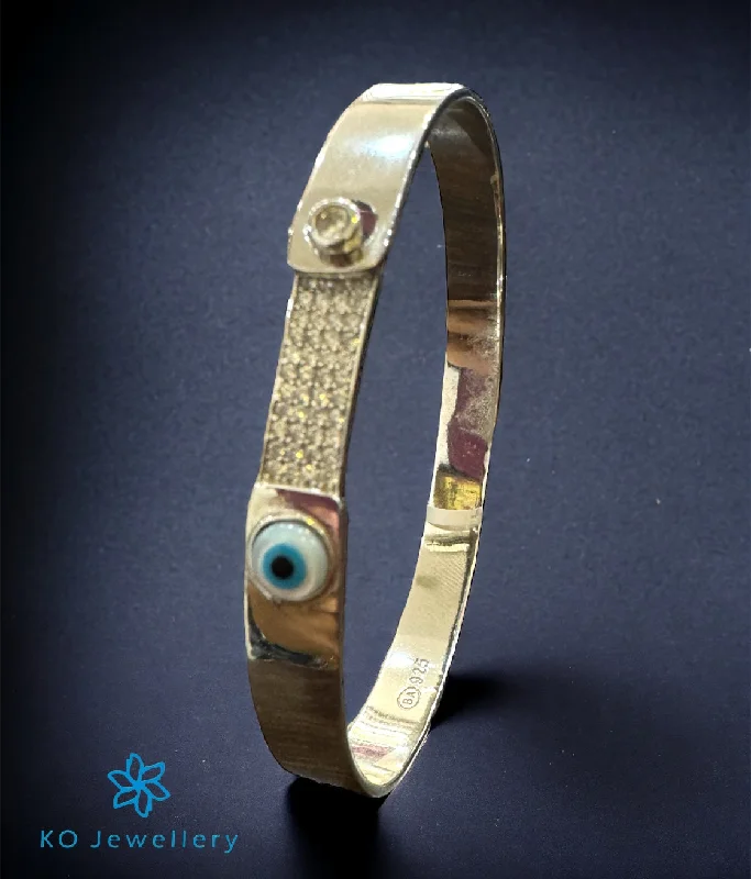 Topaz stone bangles-The Evileye Silver Openable Bracelet