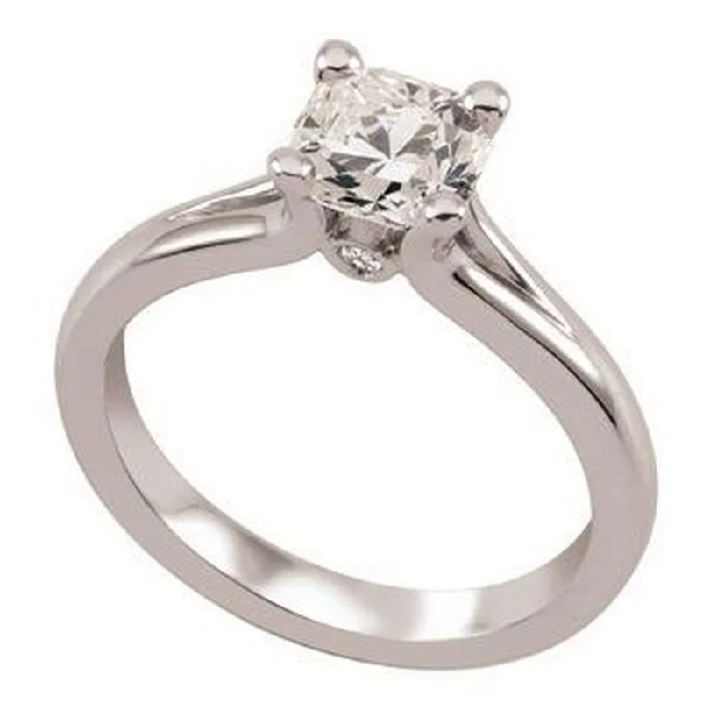 Thin frame engagement rings-18ct White Gold 0.43ct Princess Cut Diamond Solitaire Ring