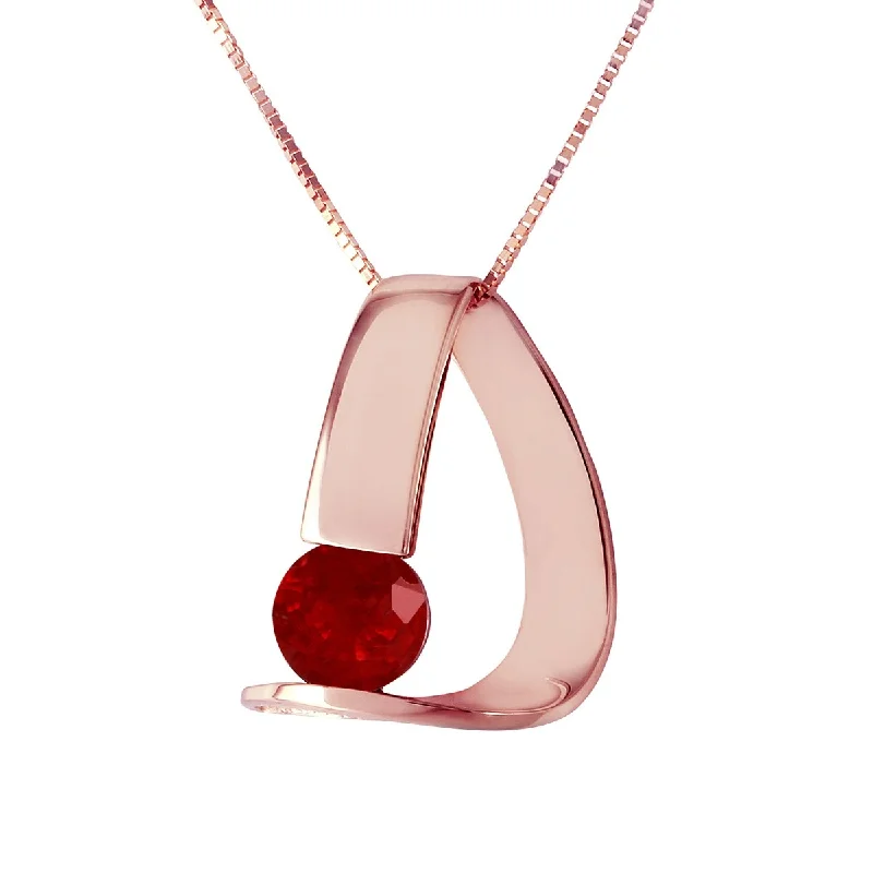 Cosmic glow necklaces-1.50 Carat 14K Solid Gold Modern Elegant Necklace w/ Natural Ruby