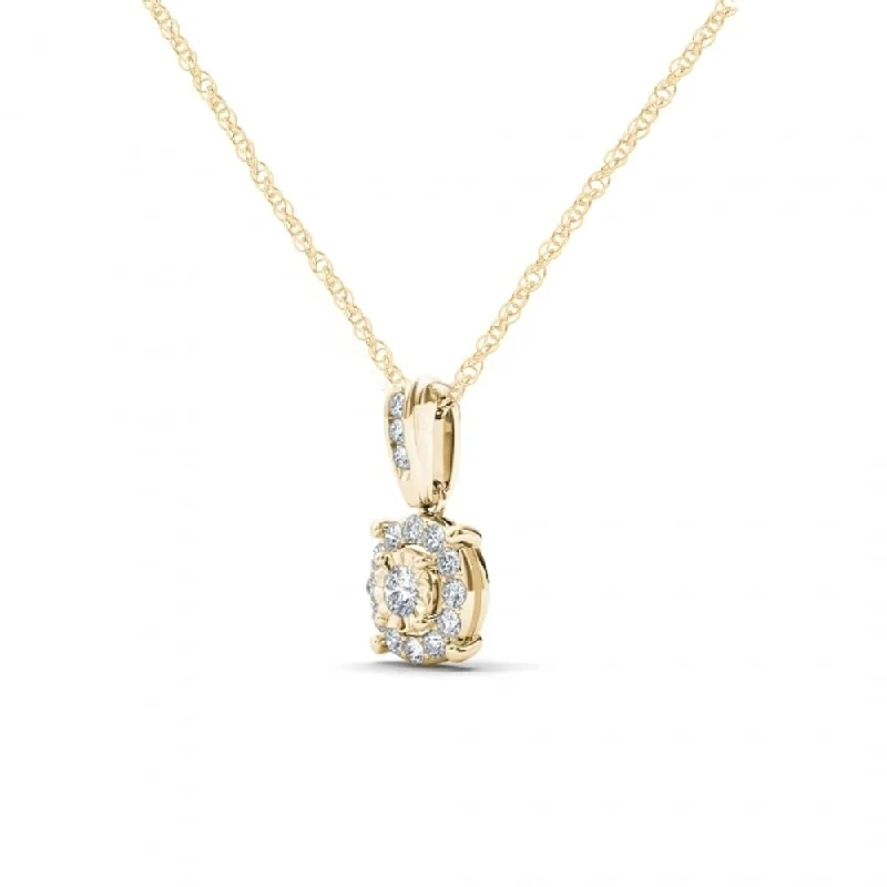 Thai style necklaces-De Couer IGI Certified 10K Yellow Gold 1/4ct TDW Diamond Necklace