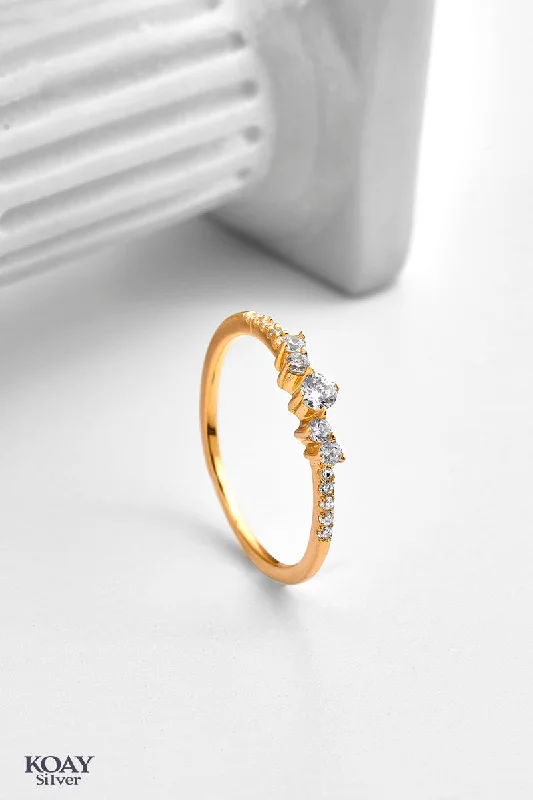 Glittering crystal rings-Zircon Ring (052-GP)