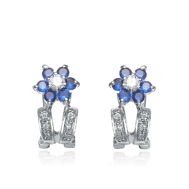 Juliette Sapphire Flower Earrings