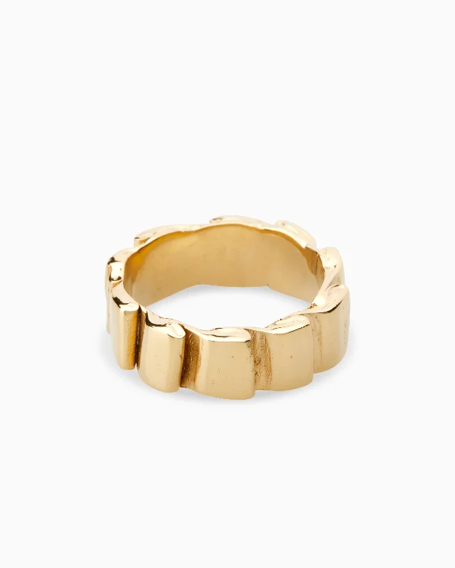 Bold gem rings-Trim Ring Wide | Solid Gold