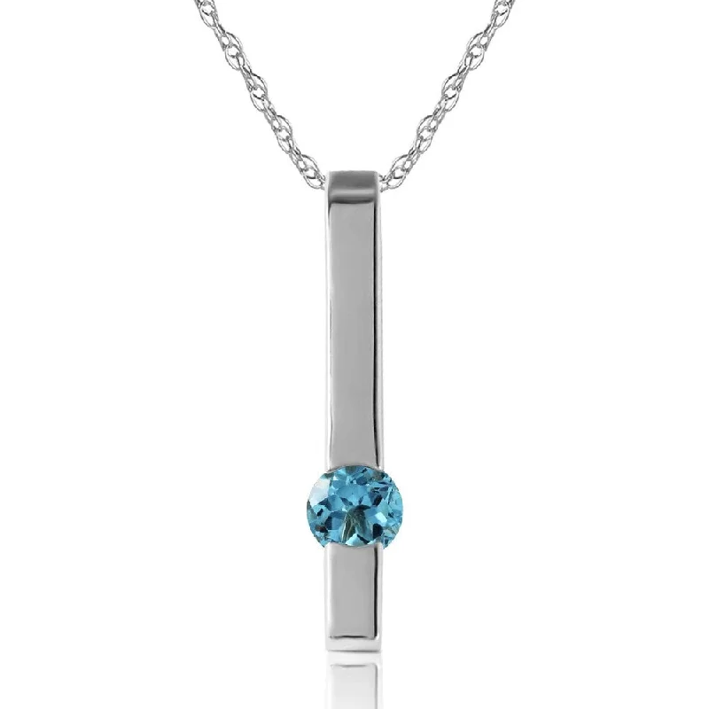 Ruby gem necklaces-0.25 Carat 14K White Gold Mysterious Ways Blue Topaz Necklace