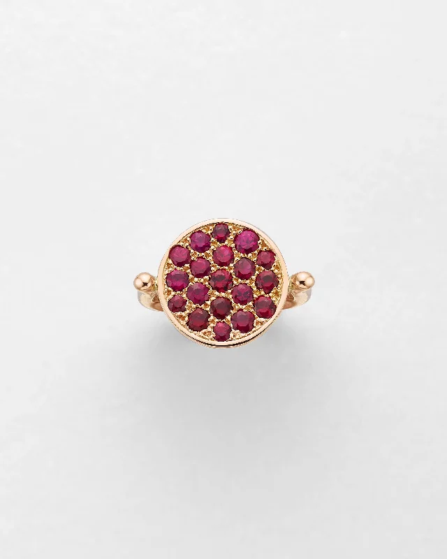 Multi-stone rings-Ruby Red Cluster Ring